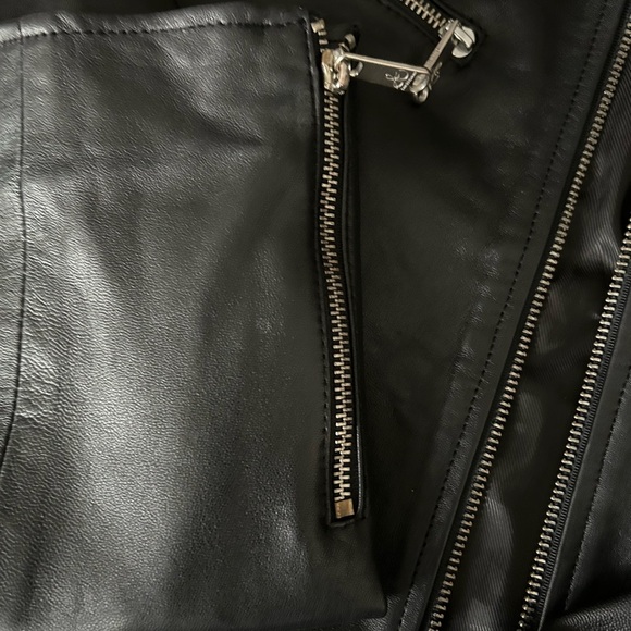 Sam Edelman Black Leather Military Field Jacket - Picture 3 of 11